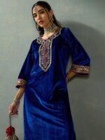 Shae by SASSAFRAS Women Ethnic Motifs Embroidered Regular Sequinned Kurta with Palazzos - Image 6