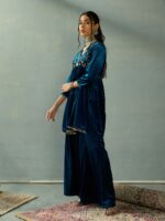 Shae by SASSAFRAS Women Floral Embroidered Empire Sequinned Kurta with Trousers - Image 3