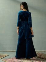 Shae by SASSAFRAS Women Floral Embroidered Empire Sequinned Kurta with Trousers - Image 4