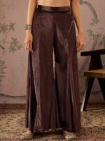 Shae by SASSAFRAS Women Floral Embroidered Regular Thread Work Velvet Kurti with Trousers - Image 7