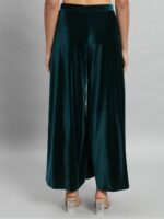 VAARARO Flared Knitted Velvet Palazzo - Image 4