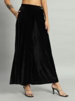 VAARARO Women Velvet Wide Leg Palazzos - Image 2