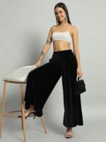 VAARARO Women Velvet Wide Leg Palazzos - Image 5