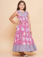Bitiya by Bhama Girls Ethnic Motifs Print Fit & Flare Maxi Dress - Image 4