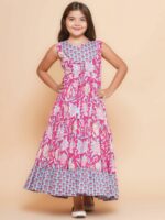 Bitiya by Bhama Girls Ethnic Motifs Print Fit & Flare Maxi Dress - Image 7