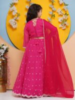 Bitiya by Bhama Girls Floral Embroidered Ready to Wear Lehenga & Blouse With Dupatta - Image 5