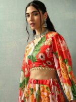 Shae by SASSAFRAS Printed Beads and Stones Ready to Wear Lehenga & - Image 2