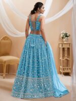 FABPIXEL Embroidered Sequinned Semi-Stitched Lehenga Choli With Dupatta - Image 3