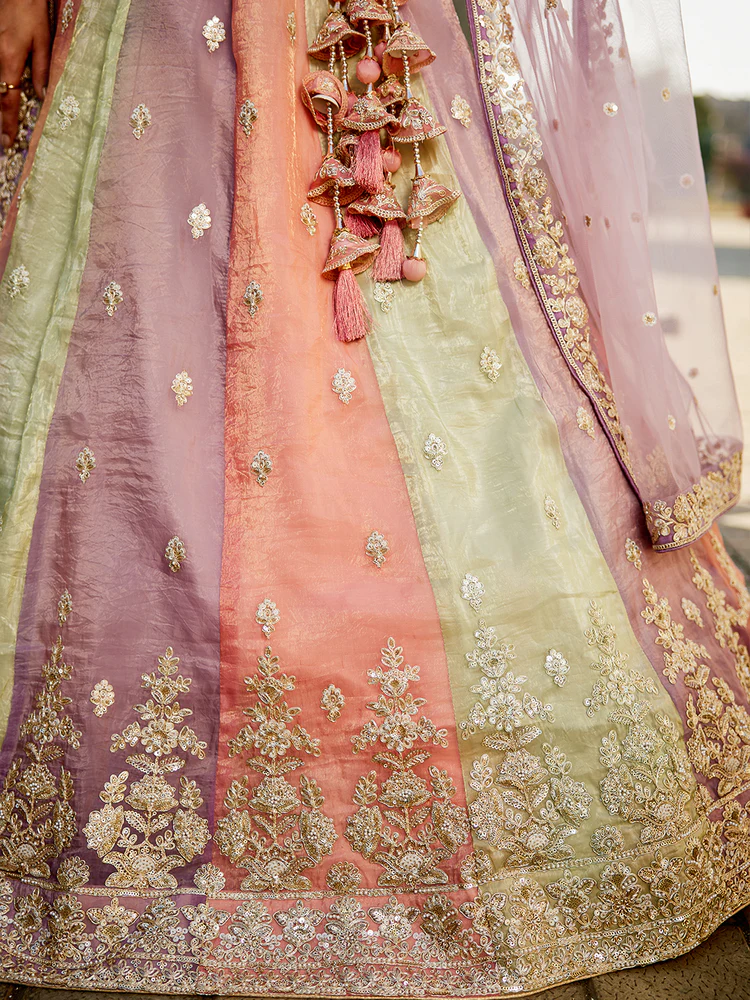 LAVENDER - Tissue FabricSequinse embroidery Semi-Stitched Lehenga choli & Dupatta - Image 4