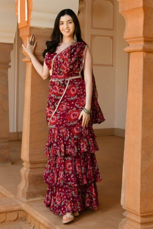 Raina Georgette Pre draped Saree