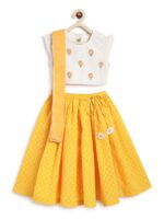 Tiber Taber Girls Embroidered Cotton Ready To Wear Lehenga & Blouse With Dupatta - Image 2