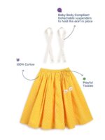 Tiber Taber Girls Embroidered Cotton Ready To Wear Lehenga & Blouse With Dupatta - Image 6