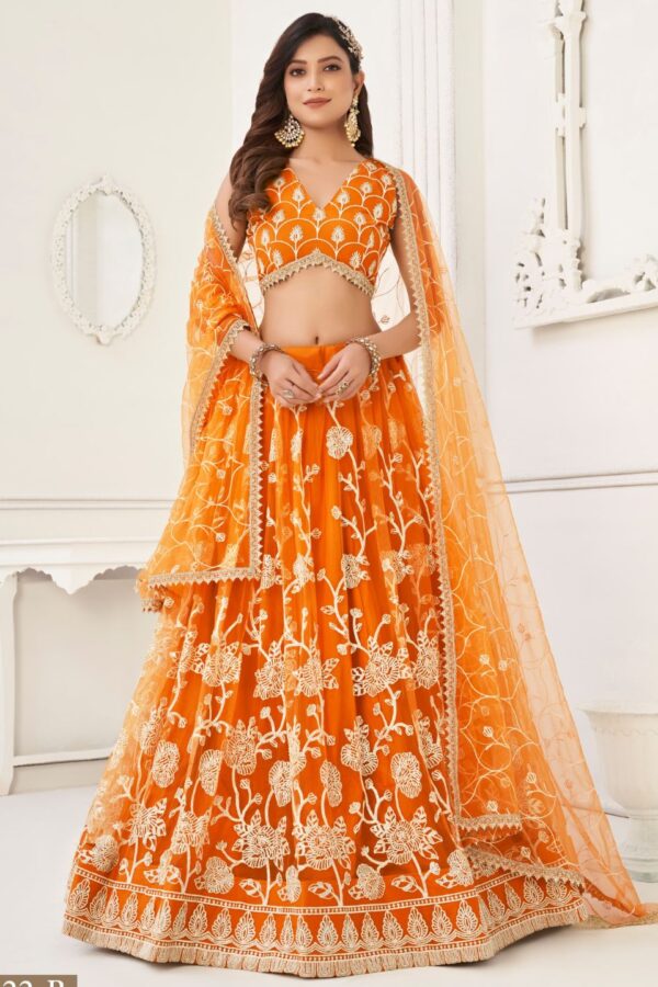 Butterfly Orange Lehenga Choli