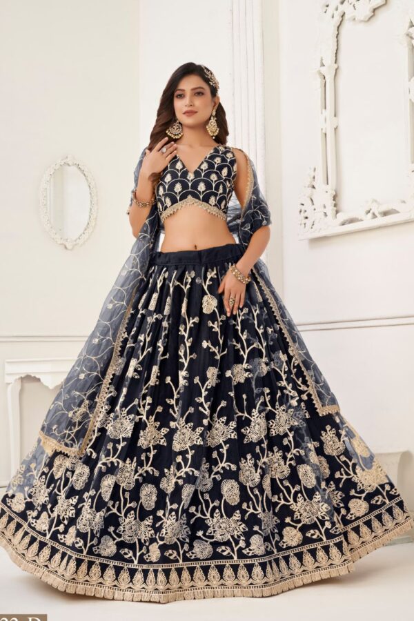 Butterfly Navy Blue Lehenga Choli