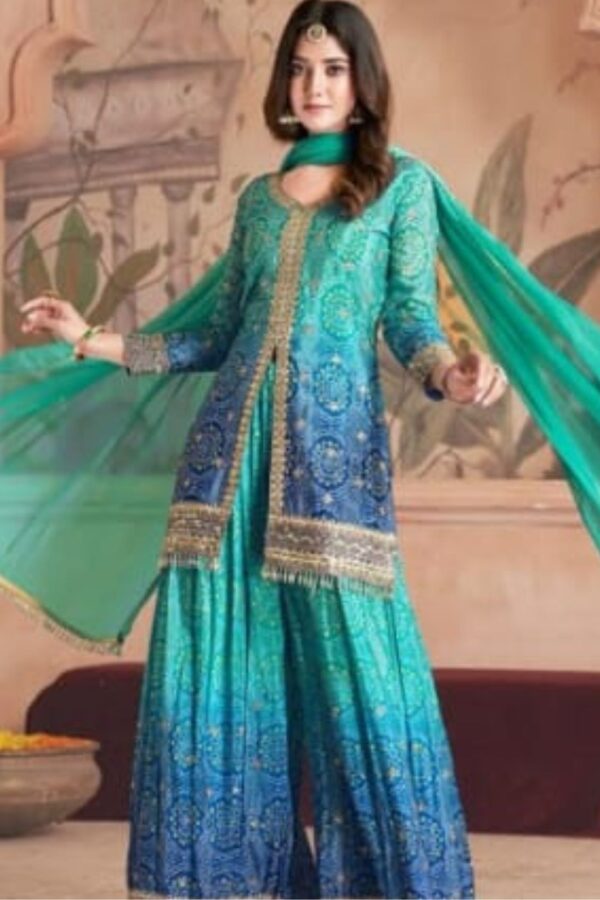 Readymade Digital Print Sharara Plazo Set