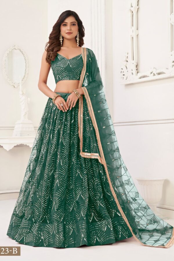 Butterfly Dark Green Lehenga Choli