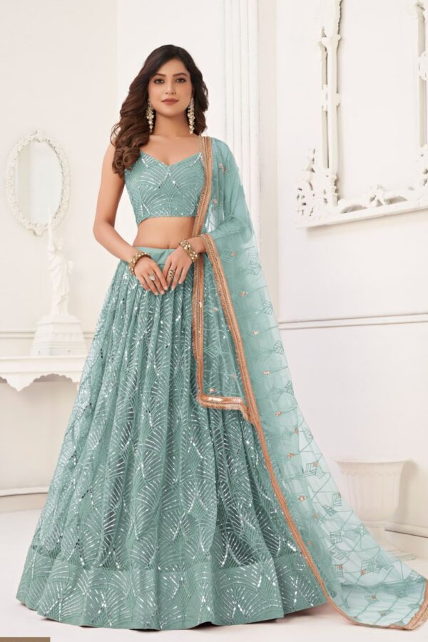Butterfly Sea Green Lehenga Choli