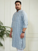 Men's Grey Cotton Kurta - Image 4