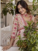 Floral Printed Regular Pure Cotton Kurta with Trousers & Dupatta - Image 6