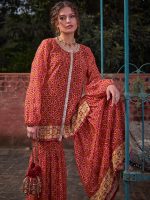 Shae by SASSAFRAS Ethnic Motif Printed Gotta Patti Round Neck Straight Kurti With Sharara - Image 5