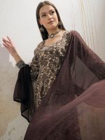 Shae by SASSAFRAS Floral Printed Sweetheart Neck Pure Cotton Kurta With Palazzos & Dupatta - Image 5