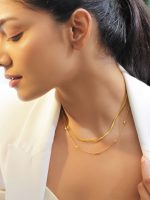 Rubans 18K Gold-Plated Stainless Steel Tarnish-Free Waterproof Dual-Layer Necklace - Image 2
