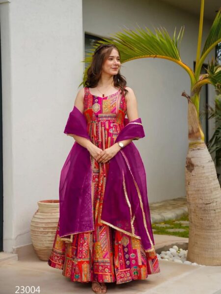 Beautiful Digital Printed Ethnic Wear Fully Flared Gown Set Collection
