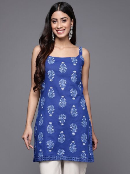 Ahalyaa Floral Printed Pure Cotton Tunic