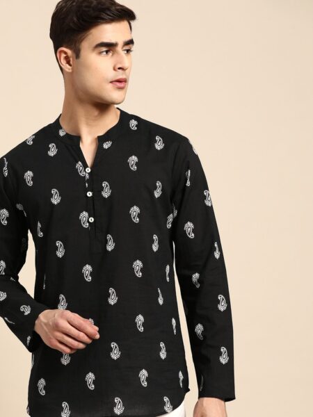 Anouk Men Pure Cotton Paisley Print Kurta