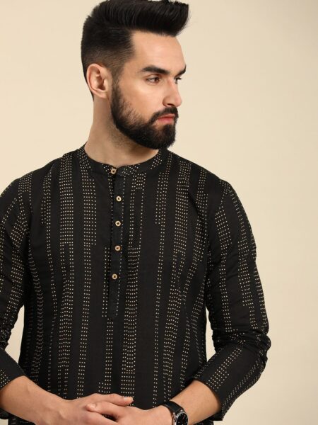 Anouk Men Striped Pure Cotton Kurta