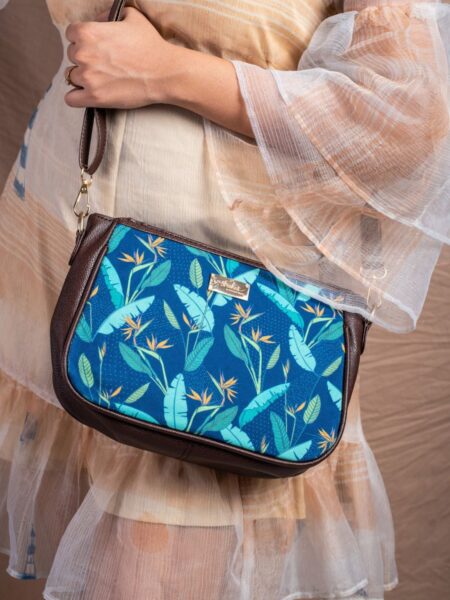 Birds Of Paradise Blue Sling Bag