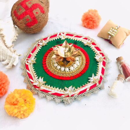 Brass Diya Thali Set
