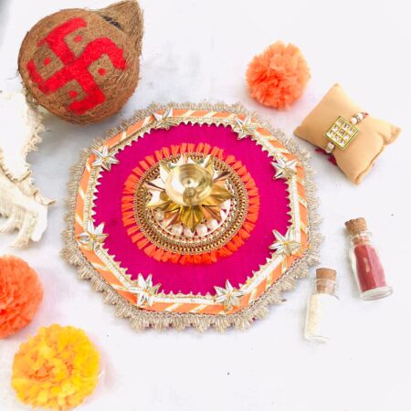 Brass Diya Thali Set