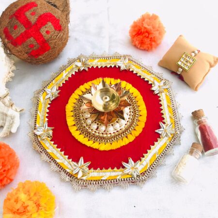 Brass Diya Thali Set