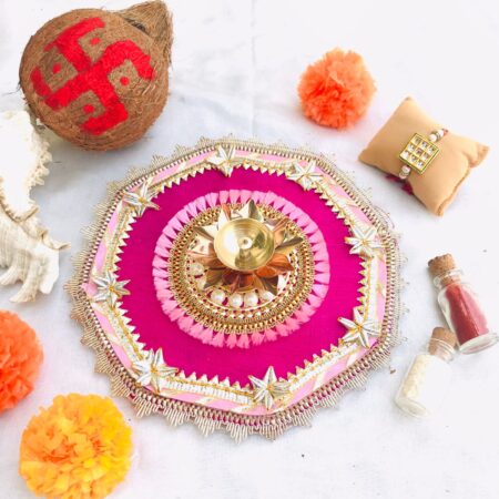 Brass Diya Thali Set