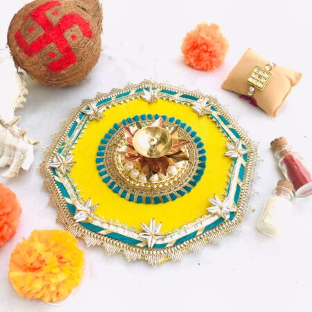 Brass Diya Thali Set