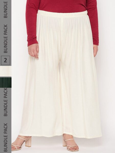 CLORA CREATION PLUS Women Pack of 2  Straight Fit Palazzos
