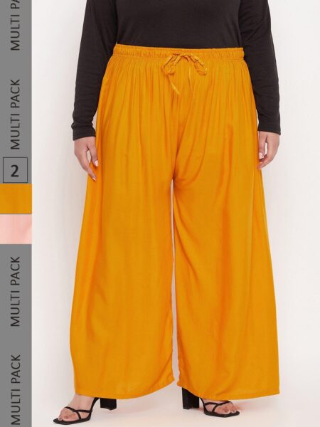 CLORA CREATION PLUS Women Pack of 2 Straight Palazzos