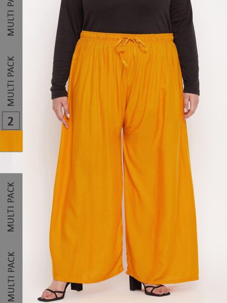 CLORA CREATION PLUS Women Pack of 2 Straight Palazzos