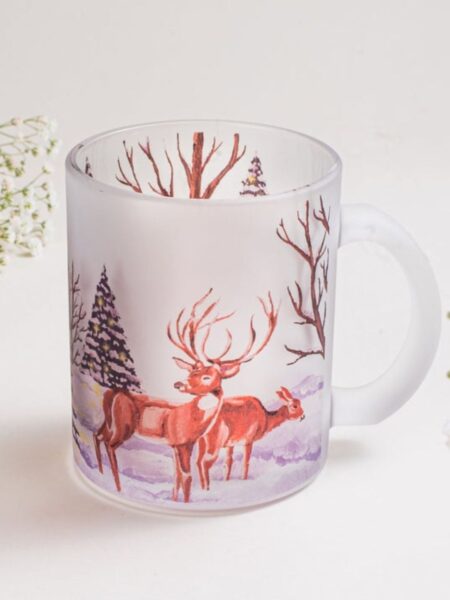 Christmas Frosted Glass Mug
