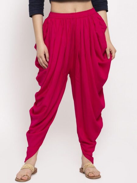 Clora Creation Women Magenta Solid Dhoti Salwar