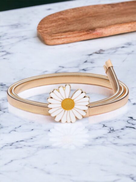 DressBerry Women Gold-Plated Floral Belt