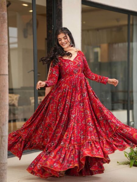 Beautiful Digital Printed Ethnic Gown