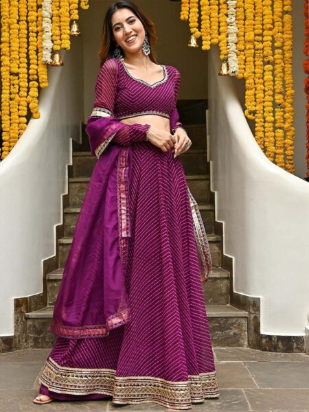 FABPIXEL Printed Sequinned Semi-Stitched Lehenga & Unstitched Blouse With Dupatta