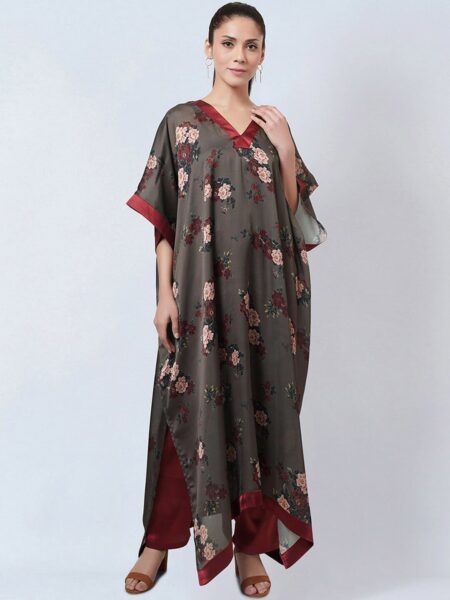 First Resort by Ramola Bachchan Floral Printed Kaftan Kurta