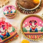 Ganesha Floral Thali Set Pink
