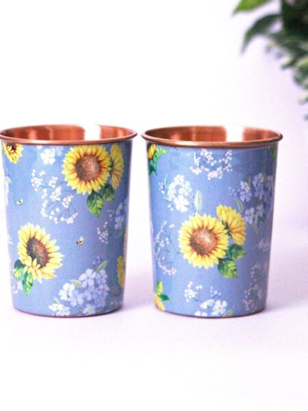 Garden Blooms Copper Tumblers - Set of 2