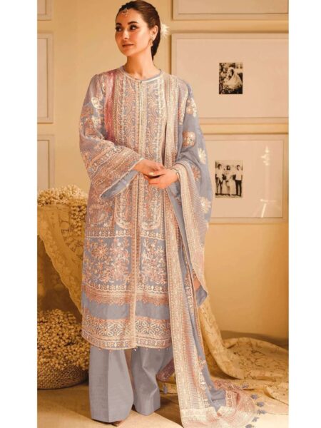 Glamorous Festival Wear Semi-Stitched Salwar Suit Collection - Grey