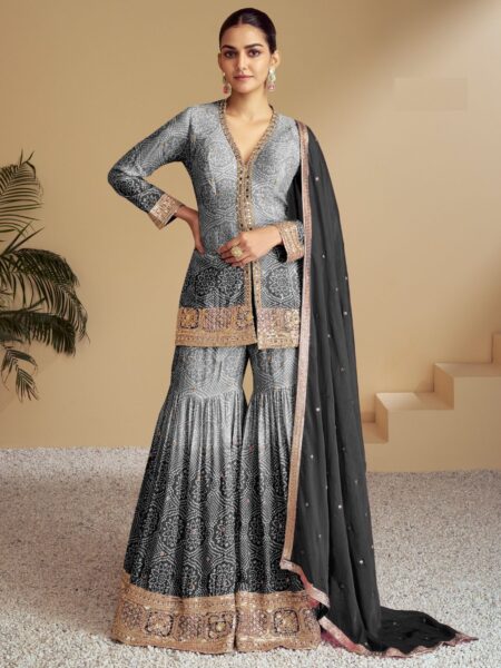Glamorous Festival Wear Chinon Semi-Stitched Salwar Suit Collection