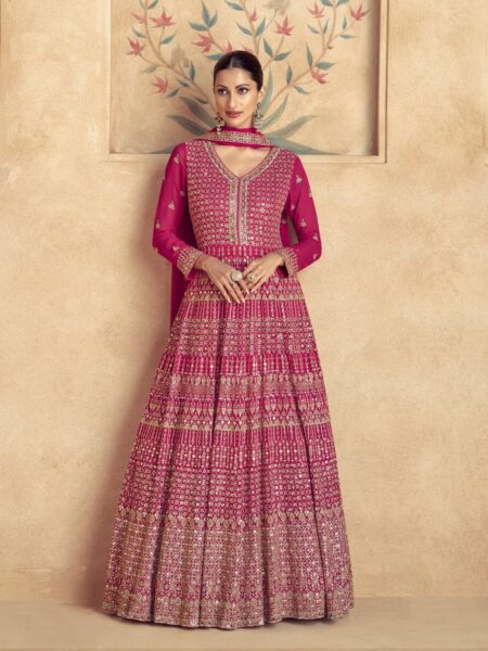 Glamorous Festival Wear Semi-Stitched Salwar Suit Collection - Pink